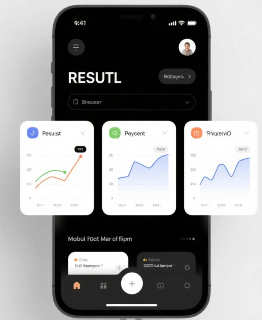 移动端结果查询页面示意图